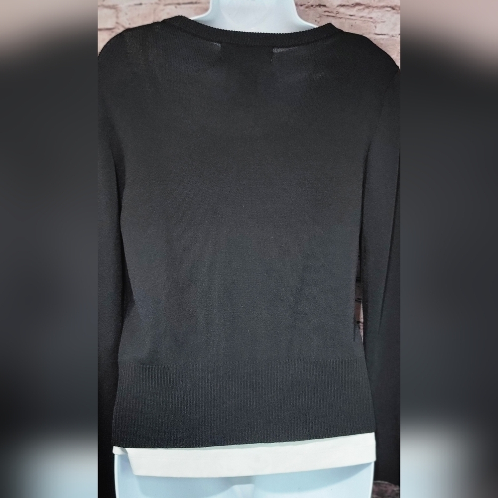 Joseph A Studio Petite Black Button Up Cardigan - Picture 3 of 5